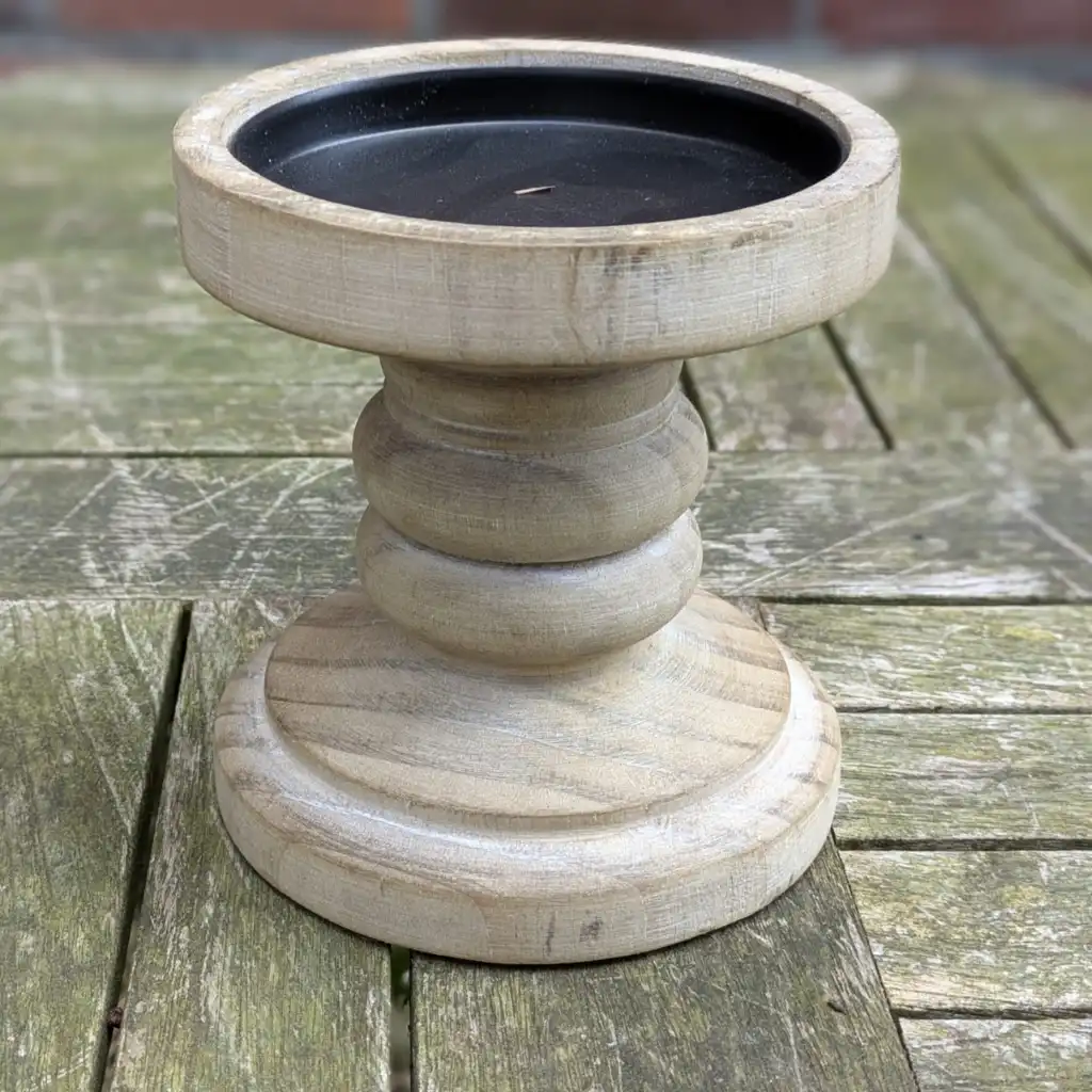 Kandelaar Hout naturel 12,5 cm
