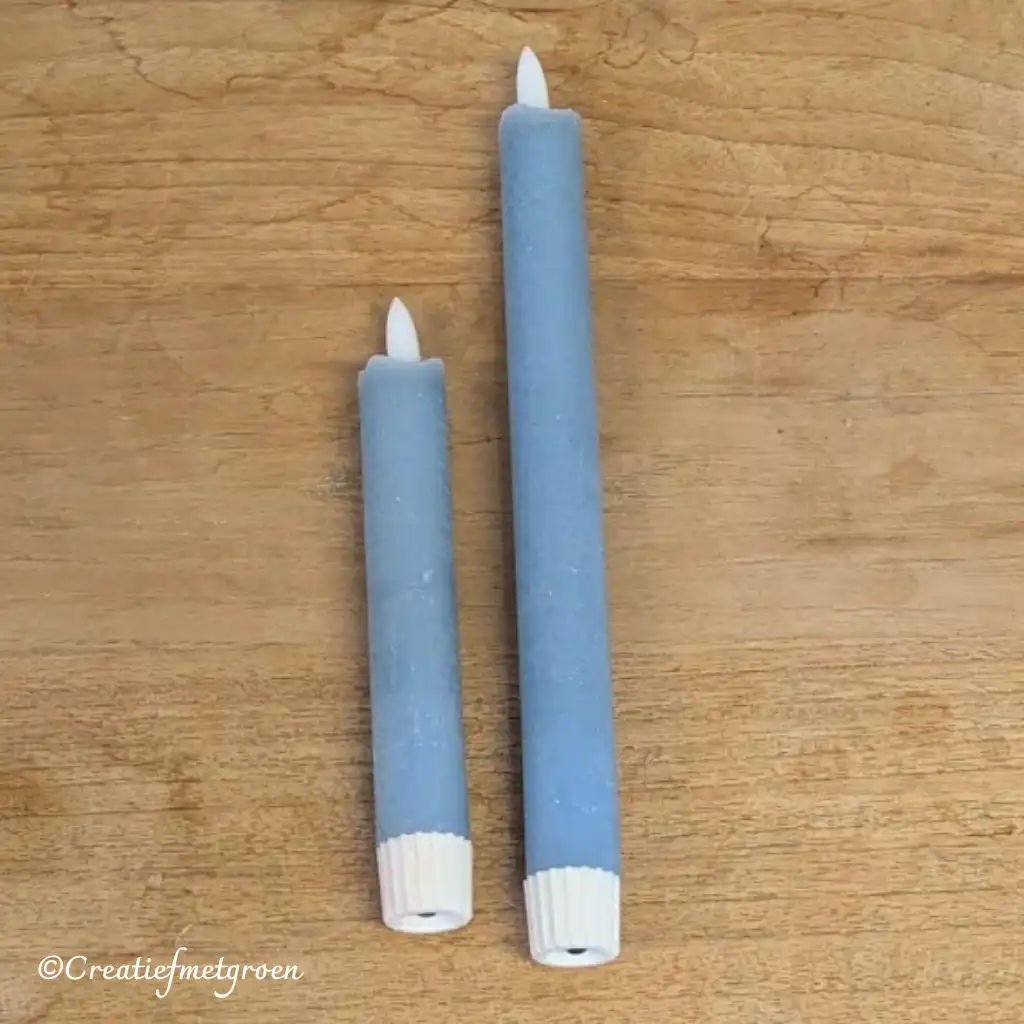 Set Led kaars zacht blauw - Afbeelding 1