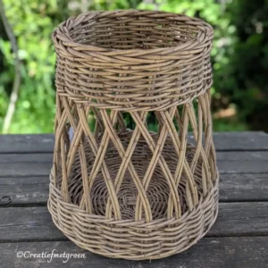 Rotan Windlicht naturel