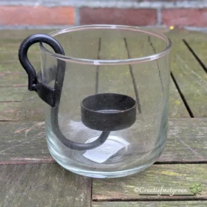 Glas met Waxinelichthouder - Afbeelding 1
