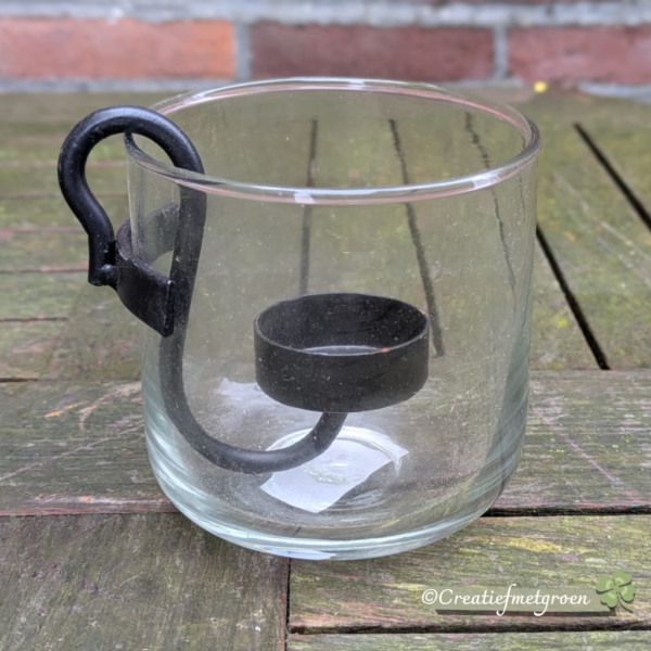 Glas met Waxinelichthouder