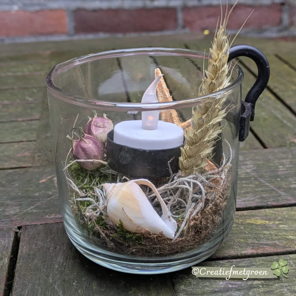 Glas met Waxinelichthouder