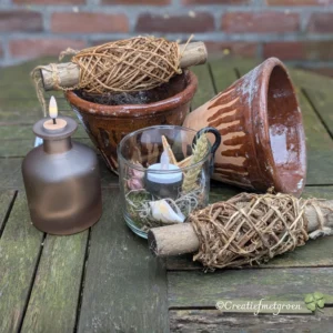 Houten klos met Natuurlijke Ranken - Afbeelding 3