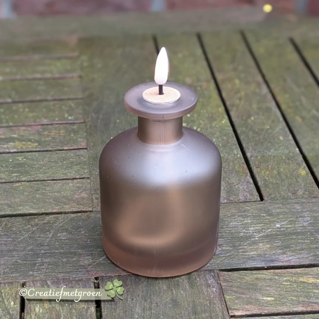 Kaarsenhouder Fles Taupe