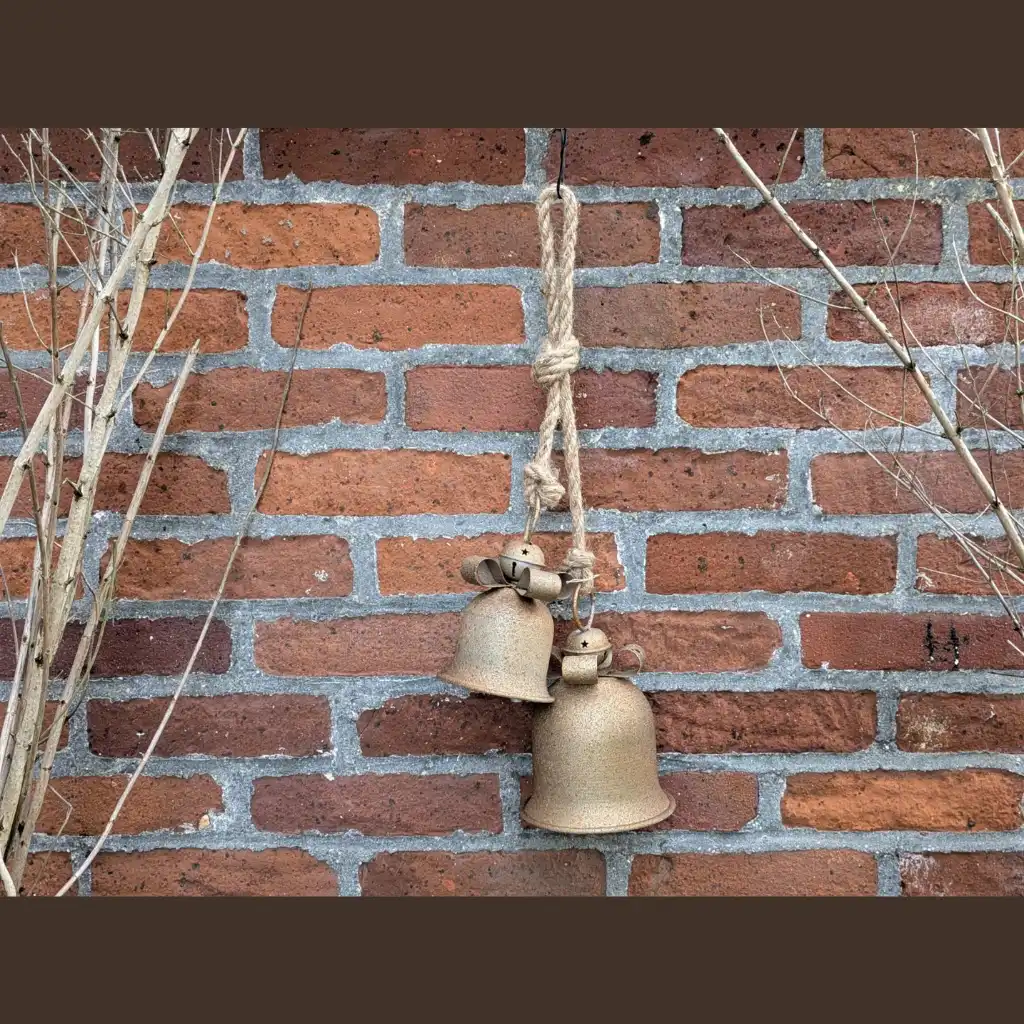 Landelijke dubbele bellenhanger - roestlook