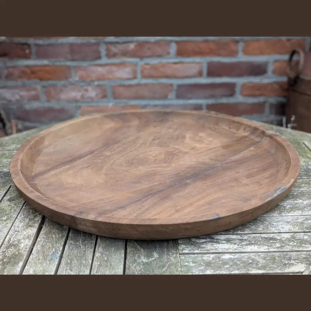 Grote ronde houten schaal - 58 cm