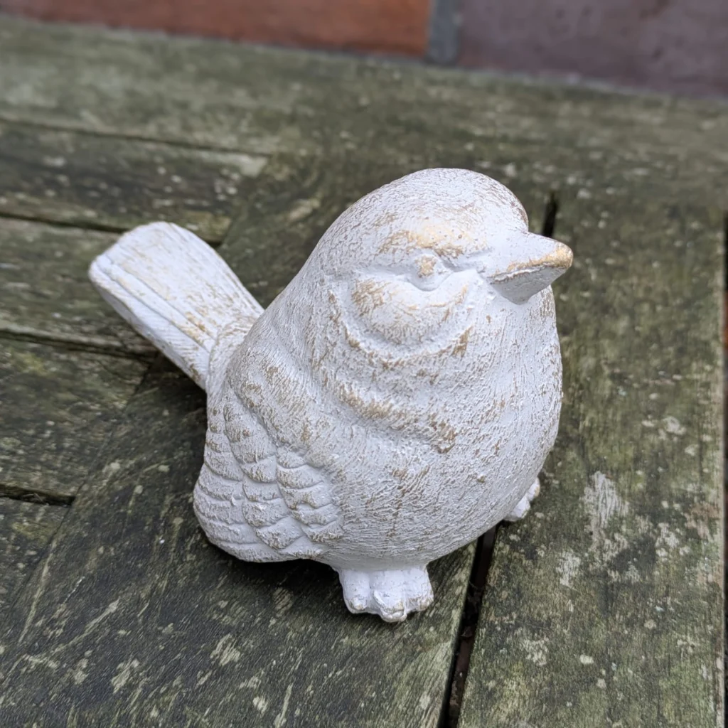 Decoratief vogeltje - wit/naturel